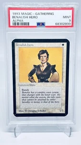 Magic The Gathering 1993 Magic The Gathering Alpha Benalish Hero PSA 9 como nuevo - Imagen 1 de 2
