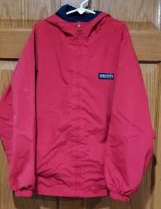 Land's End Boys Medium Full Zip Jacket Coat Hood Red - Picture 1 of 6
