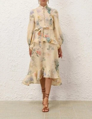 ~Best Offer! BNWT- 100% Authentic Illuminate Peplum Midi Dress $1150-Sz 0 (LAST) - Image 1 of 4