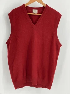 L.L. Bean Sweater Vest Men's Size Large Tall LT Orange Red V Neck Wool - Picture 1 of 9