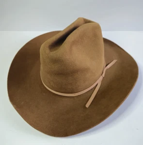 Vintage AMERICAN HAT CO COWBOY HAT Chocolate Brown Size 7 5/8 Large 23 -24in - Picture 1 of 7