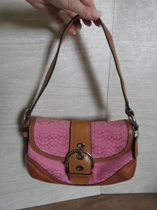Vintage Y2K Coach Signature C Canvas rosa Soho Schultertasche Handtasche Flecken F10925 LESEN - Bild 1 von 24