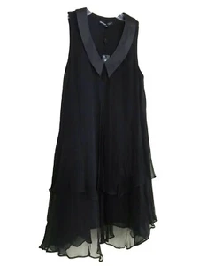 Fashion Star Saks Fifth Ave NY 100% Silk Black Collared Dress 2 NWT MSRP $325 - Picture 1 of 5