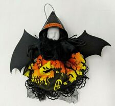 2013 Irene Gates Handmade Halloween Winged Witch Broom Folk Art Ornament KP21