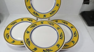 Quadrifolio Italy VINTAGE STONEWARE CHINA SALAD DESSERT PLATES SET 4 MADE ITALY - Picture 1 of 7
