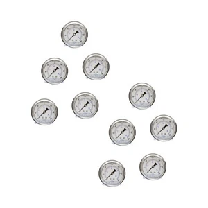 10 PACK LIQUID FILLED PRESSURE GAUGE 0-300 PSI, 2.5" FACE, 1/4" BACK MOUNT WOG - Picture 1 of 4
