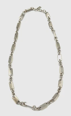 COACH Vintage Multi Chunky Lozenge Links Chain Necklace Silver Gift Box Included - Image 1 of 4