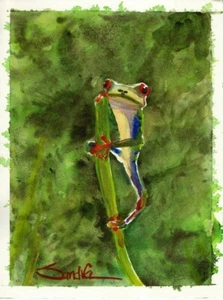 Costa Rican Frog : Sandra Watercolors™ Costa Rica : SIGNED Print - Picture 1 of 2