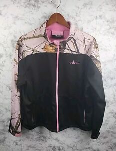 Habit Womens Black Pink Camouflage Jacket Size XL Softshell Fleece Lined Mossy 
