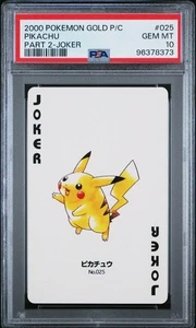 PSA 10 Pokémon Gold Playing Card Pikachu #025 Part 2 Joker graded 2000 from JPN - Picture 1 of 2