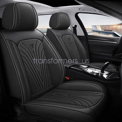 For Ford F-150 Edge Escape Ranger Explorer Leather Car Seat Cover 5-Seats Black - Image 1 of 4