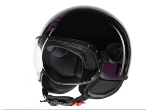 CASCO MOMO DESIGN FGTR CLASSIC STRIPES NERO LUCIDO BLACK / FUCSIA MONO VISIER... - Imagen 1 de 1