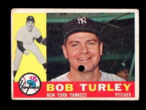 1960 TOPPS #270 BOB TURLEY YANKEES HOLE IN CARD FAIR - Picture 1 of 2
