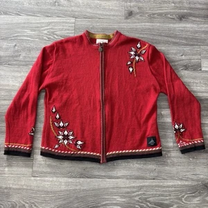 Dale Of Norway Torino 2006 Olympic Games Wool Full Zip Sweater Womens XL Red - Picture 1 of 18