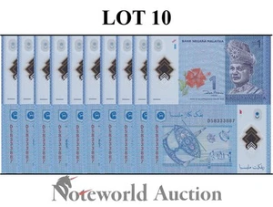 MALAYSIA 1 Ringgit ND 2011 P 51A PolymerLot 10 pcs 1/10 Bundle UNC - Picture 1 of 4