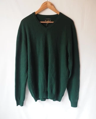 Club Room Estate Men's 2-Ply 100% Cashmere V-Neck Pullover Dark Green Large - Image 1 of 3