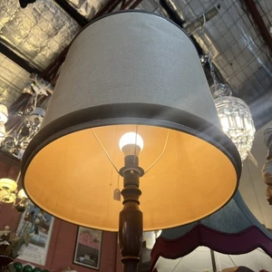 Large Vintage - Mid Century Modern - Original Fabric Drum Shade for Floor Lamp - Picture 1 of 7