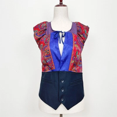 Top Super Lucky Cat para mujer mediano cachemir satinado boho indie festival artístico preppy Foto 1 de 4