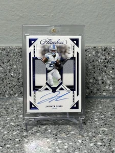2023 Panini Flawless - Rookie Dual Patch Autographs Jahmyr Gibbs Sapphire /10 - Picture 1 of 2