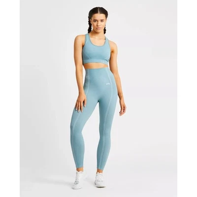 Conjunto de sujetador deportivo y leggings a juego AYBL talla pequeña S verde azulado reflectante sin costuras  Foto 1 de 4