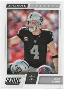 Derek Carr 2017 SCORE FOOTBALL Segnale Chiamanti #3 Raiders - Foto 1 di 2