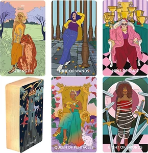 Feminine Tarot Card Deck - Bordless - with Guide Book - Neoteric Beginner Tarot - Picture 1 of 7