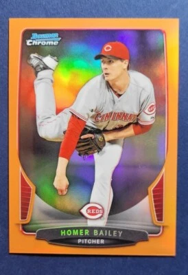 2013 Bowman Chrome Homer Bailey #84 Orange Refractor /25 - Image 1 of 2