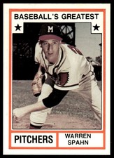 1987 TCMA 1982 Greatest Pitchers Warren Spahn Milwaukee Braves #7