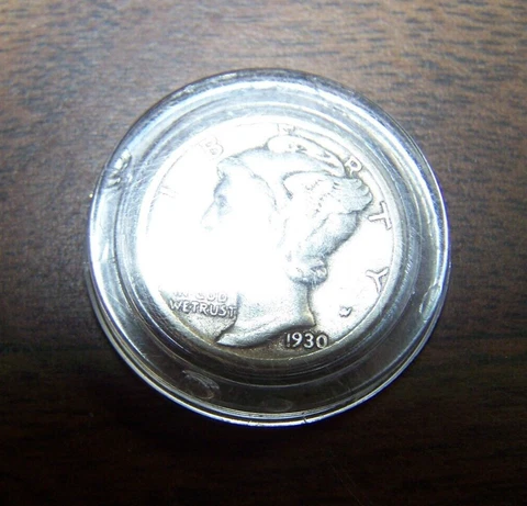 1930 U.S. 10 CENT COIN, MERCURY DIME Cover