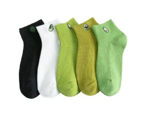 3 Pairs Low style ankle AVOCADO socks vegan vegetarian ladies womens mens gift - Picture 1 of 8