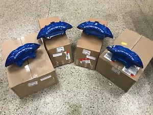 New GM OEM Brembo 2009-13 Chevy Corvette Blue ZR1 Front & Rear Brake Calipers - Picture 1 of 5