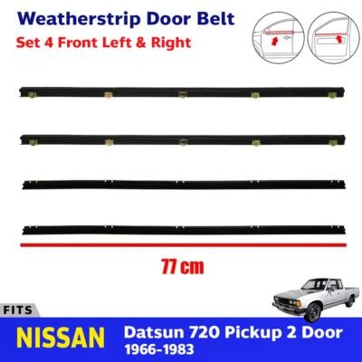 Set 4 Weatherstrip Glass Door Belt Long Fits Datsun Nissan 720 Pickup UTE 80-86 Foto 1 de 4