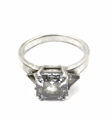 Anillo de plata 925 con circonita cúbica para dama talla 7 buen estado 2316-T Foto 1 de 4