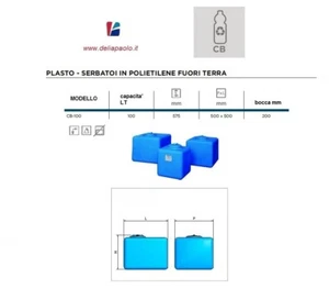 SERBATOIO  CISTERNA CUBO ELBI CB 100 LITRI ACQUA POTABILE - Foto 1 di 1