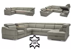 ECHTLEDER WOHNLANDSCHAFT ECKSOFA U-FORM SESSEL RELAXFUNKTION FARBEN PREMIUM ! - Bild 1 von 30