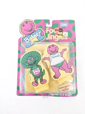 Barney el Dinosaurio Baby Bop Pie Jingles Bebé Calcetines Sonajero Botines De Colección 1993 Foto 1 de 4