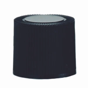 Screw Caps, 12/13mm, Polypropylene, Rubber Liner, Black 226T1 (Case 1000) - Picture 1 of 1