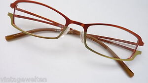 Brille für Damen 2-farbig toller Akzentbügel Metall orange-grün cooler Grösse M