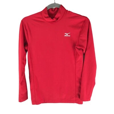 Top Mizuno para mujer cuello falso manga larga entrenamiento logotipo rojo S Foto 1 de 3
