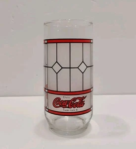 Vintage Enjoy Coca Cola Trademark Tinted/Frosted Glass Tumbler Glas - Bild 1 von 4