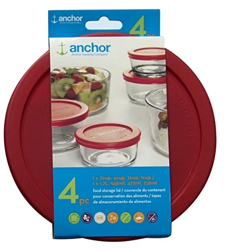 Anchor Hocking Food Storage Lids - Red (4 Pieces)