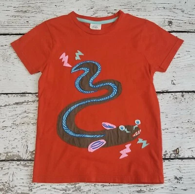 MINI BODEN 9 10 9-10 Boys Orange Electric Eel Serpent Short Sleeve Tee DC-TT20 - Image 1 of 3