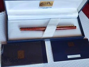 Roller Caran D Ache Madison Brown Marble Lacquer Vintage Full Box Swiss Made RAR - Bild 1 von 16