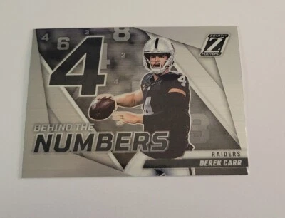 2022 Zenith Football Behind the Numbers Derick Carr NM+ Plus Free Card* - Image 1 of 2