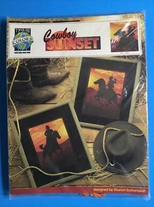 Cowboy Sunset Cross Stitch Chart With Thread By True Colors • Cowboys Southwest - Picture 1 of 2