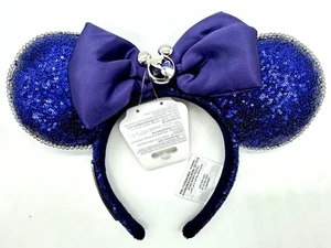 Disney Parks Vacation Club DVC Navy Silver Sequin Minnie Ears Headband NWT 2025 - Picture 1 of 6