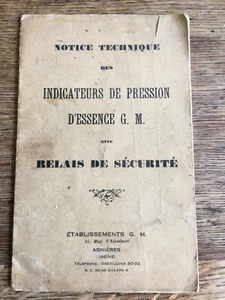 Notice technique des indicateurs de pression d'essence G. M. avec relais - Picture 1 of 16
