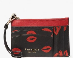 KATE SPADE SPENCER KISSES LIPS CARDHOLDER WRISTLET NEW - Picture 1 of 9