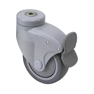 Carpa giratoria de 4"" x 1.125"" rueda orificio de perno con freno total 1-5137 - Imagen 1 de 1