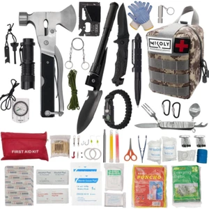 MIKOLY Notfall Survival Kit und Erste Hilfe Set 142 Teile Profi Ausrüstung CAMO - Bild 1 von 1